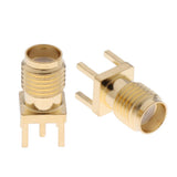 Max 10 Pcs Straight Head Female Jack RF Coaxial Adapter Connector Gold Tone