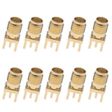 Max 10 Pcs Straight Head Female Jack RF Coaxial Adapter Connector Gold Tone