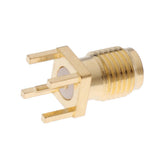 Max 10 Pcs Straight Head Female Jack RF Coaxial Adapter Connector Gold Tone