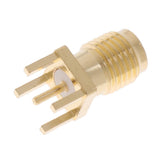 Max 10 Pcs Straight Head Female Jack RF Coaxial Adapter Connector Gold Tone