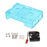 Max ABS Protective Case Box Shell with Cooling Fan for Raspberry Pi  Blue