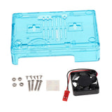 Max ABS Protective Case Box Shell with Cooling Fan for Raspberry Pi  Blue