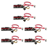 Maxbell 6Pack PCIE Riser 1X TO 16X Graphics Riser Mining Card+60cm USB 3.0 Extension Cable