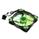 Maxbell 3/4Pin 120mm Computer Clear Case 15-LED Light CPU Cooling Fan 12cm DC12V