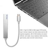 Maxbell USB C Hub Type C USB 3.1 To USB 2.0 4Ports Card Reader Adapter Hub,Silver