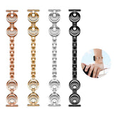 Max Stainless Steel Crystal Moon Sun Watch Band for Fitbit Versa Watch Black