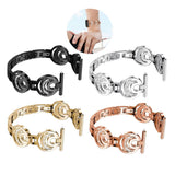 Max Stainless Steel Crystal Moon Sun Watch Band for Fitbit Versa Watch Black