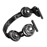 Max Stainless Steel Crystal Moon Sun Watch Band for Fitbit Versa Watch Black