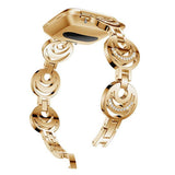 Max Stainless Steel Crystal Moon Sun Watch Band for Fitbit Versa Watch Golden