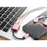 Max 2in 1 USB Type C to 3.5mm Headphone Audio Jack Charging Cable Adapter Pink