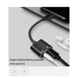 Max 2in 1 USB Type C to 3.5mm Headphone Audio Jack Charging Cable Adapter Pink