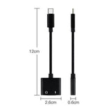 Max 2in 1 USB Type C to 3.5mm Headphone Audio Jack Charging Cable Adapter Pink