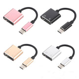 Max 2in 1 USB Type C to 3.5mm Headphone Audio Jack Charging Cable Adapter Pink