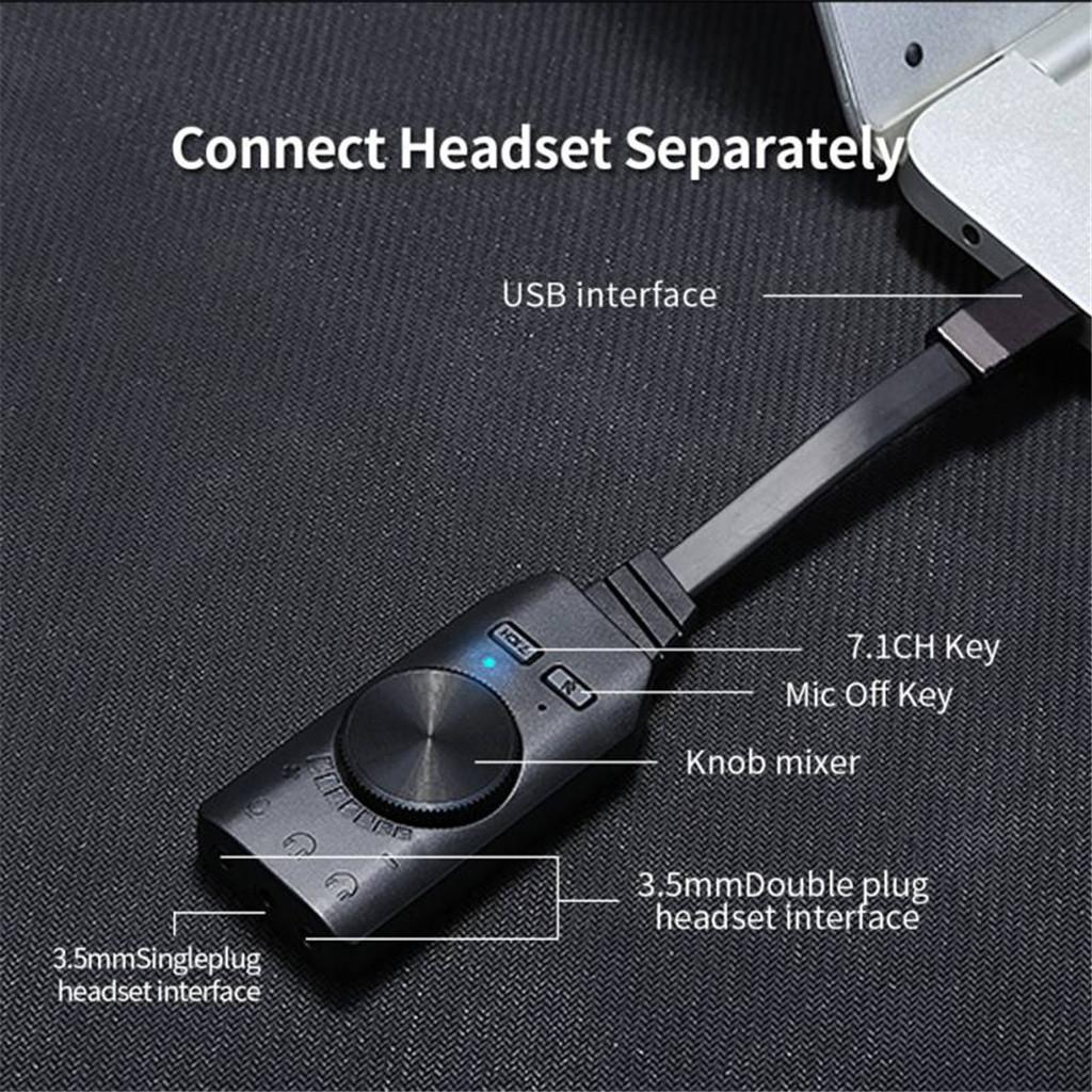 Maxbell Sound Card Virtual 7.1-Channel USB External Audio Stereo Converter 3.5mm