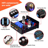 Maxbell Vacuum Tube Integrated Pre Amplifier, Mini Audio HiFi Stereo Preamp with Bass / Treble / Volume Control for Home Audio Player, Black