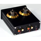 Maxbell Vacuum Tube Integrated Pre Amplifier, Mini Audio HiFi Stereo Preamp with Bass / Treble / Volume Control for Home Audio Player, Black