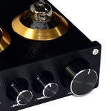 Maxbell Vacuum Tube Integrated Pre Amplifier, Mini Audio HiFi Stereo Preamp with Bass / Treble / Volume Control for Home Audio Player, Black