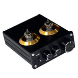 Maxbell Vacuum Tube Integrated Pre Amplifier, Mini Audio HiFi Stereo Preamp with Bass / Treble / Volume Control for Home Audio Player, Black