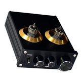 Maxbell Vacuum Tube Integrated Pre Amplifier, Mini Audio HiFi Stereo Preamp with Bass / Treble / Volume Control for Home Audio Player, Black