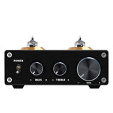 Maxbell Vacuum Tube Integrated Pre Amplifier, Mini Audio HiFi Stereo Preamp with Bass / Treble / Volume Control for Home Audio Player, Black