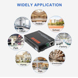 Max 2x 1000Mbps External Ethernet Media Converter Single Mode Fiber Transceiver