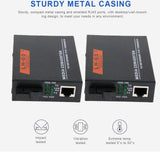 Max 2x 1000Mbps External Ethernet Media Converter Single Mode Fiber Transceiver