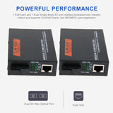 Max 2x 1000Mbps External Ethernet Media Converter Single Mode Fiber Transceiver