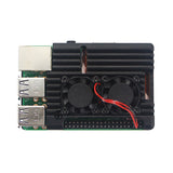 Max Dual Fan Cooler Fan Heatsink with Metal Case for Raspberry Pi 3B+/3B/2B+/2B