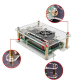 Max 5-Layer Clear Case Enclosure with Cooling Fan for Raspberry Pi