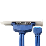 Max Dual USB 3.0 Type-A Female to Motherboard 20pin Header Cable Adapter