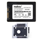 Max Maxb 2.5'' 60G SATA SSD Internal Solid State Drive+9.5mm Optical Bay Caddy Black
