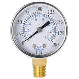 Maxbell Air Compressor Pressure / Hydraulic Gauge 1/4''NPT 0-200PSI 0-14bar Manometer