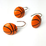 12pcs Metal Basketball Design Shower Curtain Hooks Rustproof Curtain Hooks