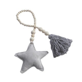 Wooden Tassel Pendant Bed Net Tieback Wall Ornament Grey Star