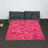 Valentine Themed Blanket Double Flannel Soft Warm Sofa Throw Blanket Pink LOVE