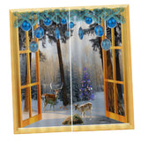 Maxbell 2Pcs Landscape Scenery Window Door Curtains Blinds 3D Printed Decoration 8#