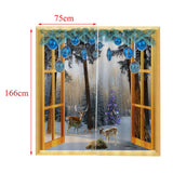 Maxbell 2Pcs Landscape Scenery Window Door Curtains Blinds 3D Printed Decoration 8#