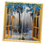 Maxbell 2Pcs Landscape Scenery Window Door Curtains Blinds 3D Printed Decoration 8#