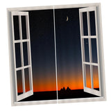 Maxbell 2Pcs Landscape Scenery Window Door Curtains Blinds 3D Printed Decoration 9#