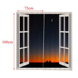 Maxbell 2Pcs Landscape Scenery Window Door Curtains Blinds 3D Printed Decoration 9#