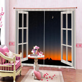 Maxbell 2Pcs Landscape Scenery Window Door Curtains Blinds 3D Printed Decoration 9#