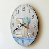 Large 14 Retro Wooden Wall Clock Chic Rustic Kitchen Home Clock Easy Read c"