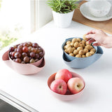 2 In 1 Fruit Candy Snack Nut Compote Dish Holder Tray Decoration Plate Beige