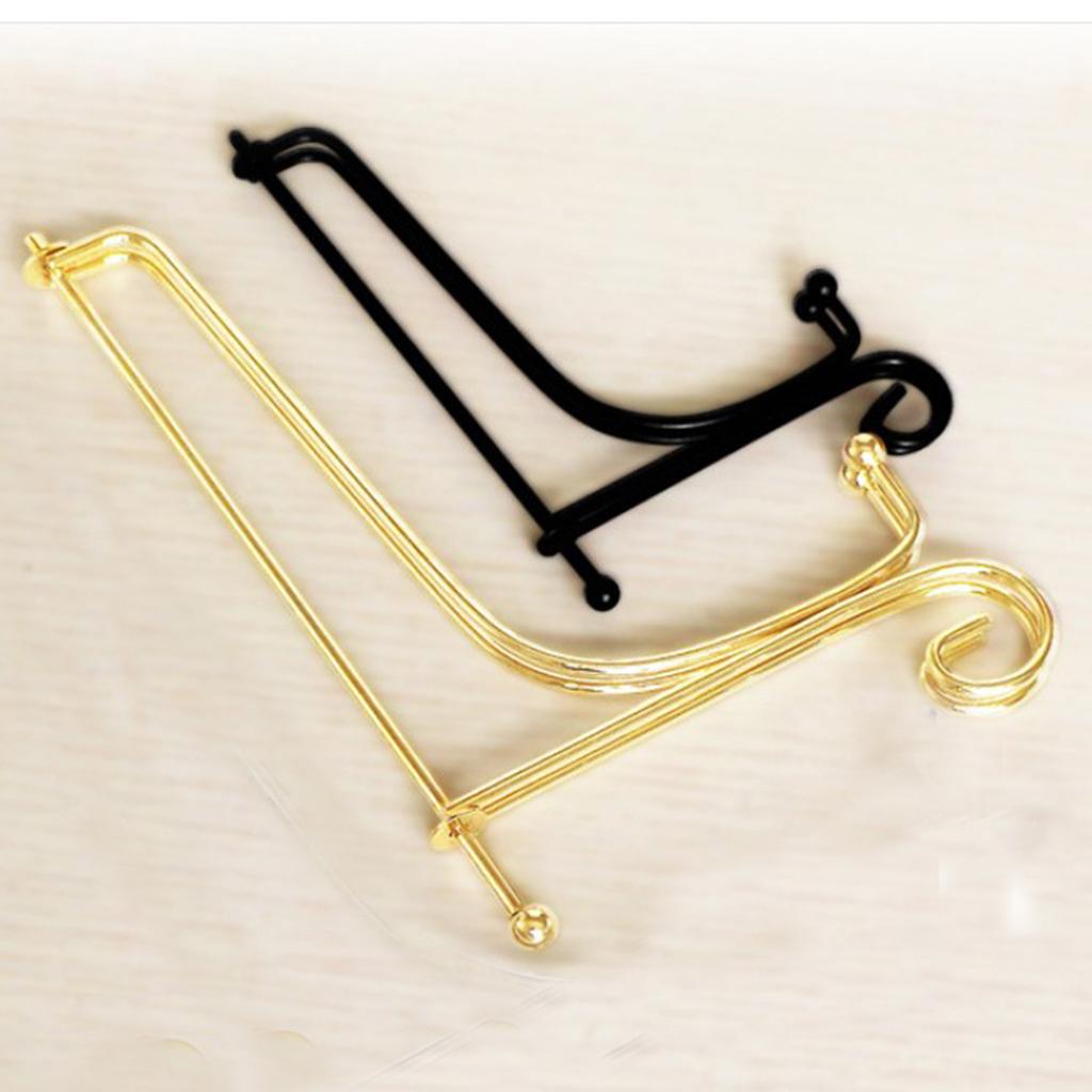 Iron Display Easel China Bowl Plate Tabletop Display Rack Holder Gold 10inch