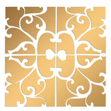 32Pcs 3D Acrylic Decal Mirror Sticker Wall Stickers Removable 20x20cm Gold