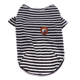 Maxbell Dog Shirts Striped Dog T-Shirt Puppy Clothes Small Medium Large Dogs Blue-S