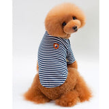 Maxbell Dog Shirts Striped Dog T-Shirt Puppy Clothes Small Medium Large Dogs Blue-S