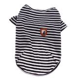 Maxbell Dog Shirts Striped Dog T-Shirt Puppy Clothes Small Medium Large Dogs Blue-M