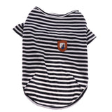 Maxbell Dog Shirts Striped Dog T-Shirt Puppy Clothes Small Medium Large Dogs Blue-M