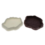 Maxbell Reptile Tortoise Gecko Feeding Bowl Food Water Resin Dish Bowl Brown S
